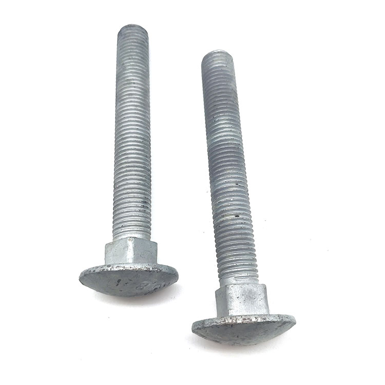 Ανθρακούχο ατσάλι Grade 4.8 5.8 6.8 M16 M20 HDG Carriage Bolt with Fine Pitch Thread for Power